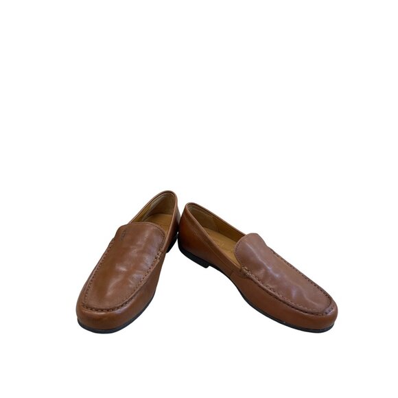 Polo Ralph Lauren Allon Mens Brown Leather Slip-On Loafers Size 7.5D SKU 8338 - Picture 1 of 14